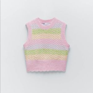 Zara Striped Knit Vest